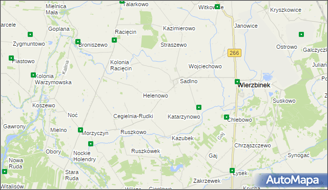 mapa Złotowo gmina Wierzbinek, Złotowo gmina Wierzbinek na mapie Targeo