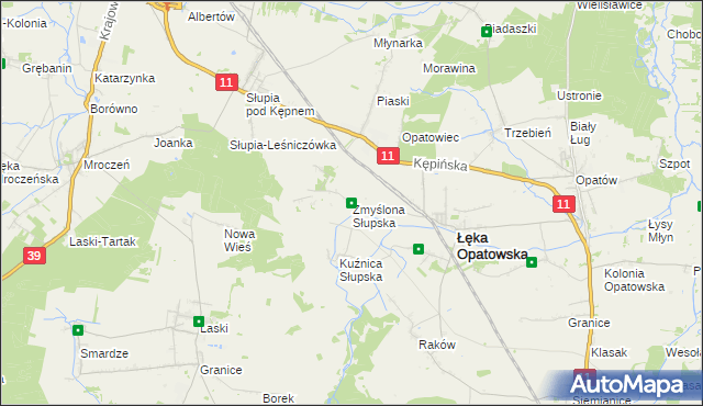 mapa Zmyślona Słupska, Zmyślona Słupska na mapie Targeo