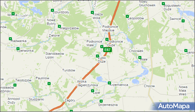 mapa Zubki Duże, Zubki Duże na mapie Targeo