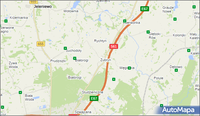 mapa Żubryn, Żubryn na mapie Targeo