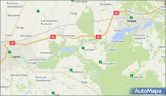 mapa Żuchowo, Żuchowo na mapie Targeo