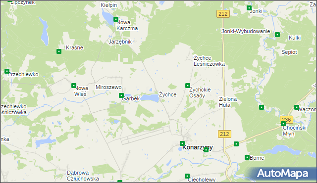 mapa Żychce, Żychce na mapie Targeo