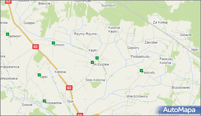 mapa Żyłki, Żyłki na mapie Targeo