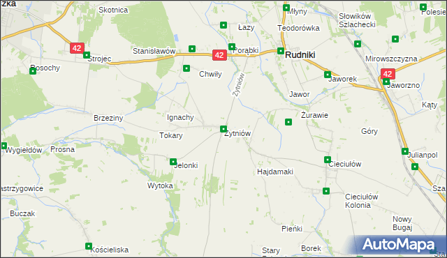 mapa Żytniów, Żytniów na mapie Targeo