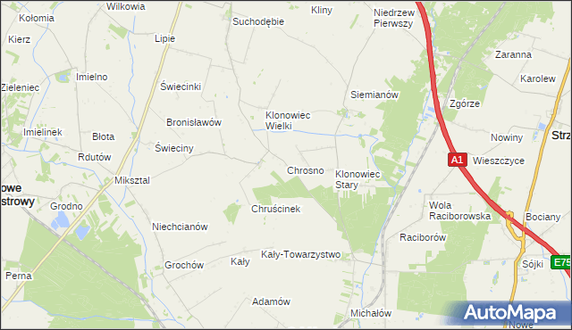 mapa Chrosno gmina Łanięta, Chrosno gmina Łanięta na mapie Targeo