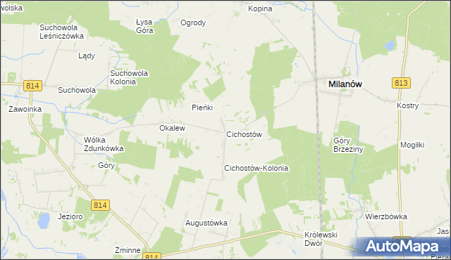 mapa Cichostów, Cichostów na mapie Targeo