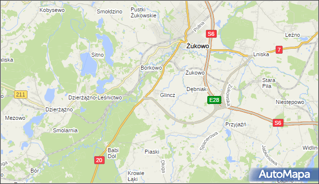 mapa Glincz, Glincz na mapie Targeo