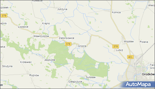 mapa Gnojna gmina Grodków, Gnojna gmina Grodków na mapie Targeo