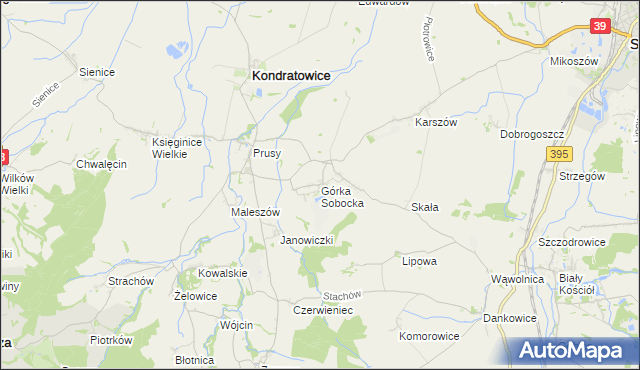 mapa Górka Sobocka, Górka Sobocka na mapie Targeo