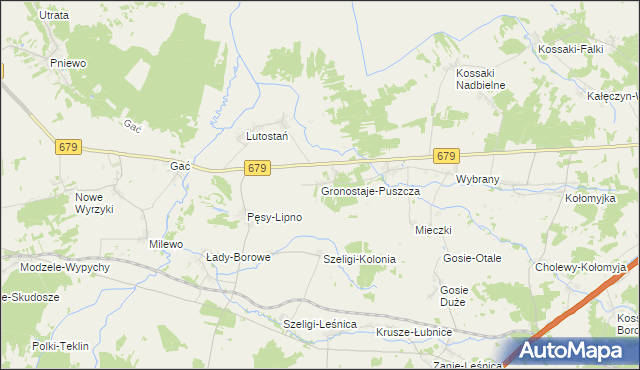 mapa Gronostaje-Puszcza, Gronostaje-Puszcza na mapie Targeo