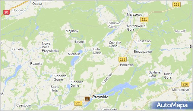 mapa Huta Górna, Huta Górna na mapie Targeo