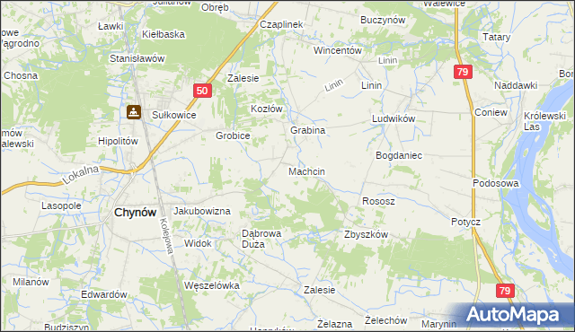 mapa Machcin gmina Chynów, Machcin gmina Chynów na mapie Targeo