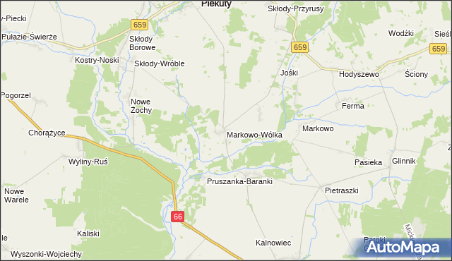 mapa Markowo-Wólka, Markowo-Wólka na mapie Targeo