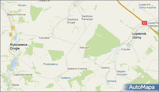 mapa Marysin gmina Fajsławice, Marysin gmina Fajsławice na mapie Targeo