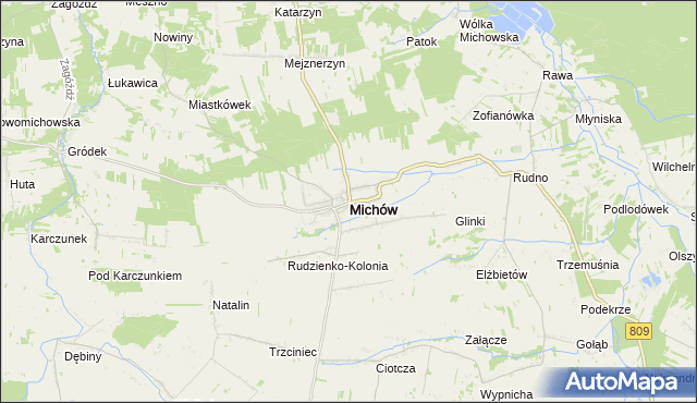 mapa Michów powiat lubartowski, Michów powiat lubartowski na mapie Targeo