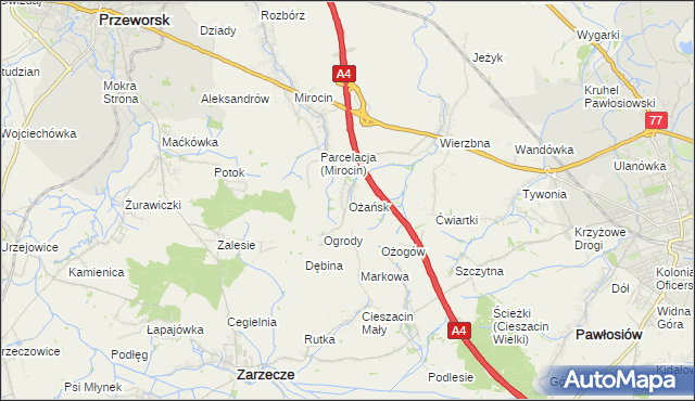 mapa Ożańsk, Ożańsk na mapie Targeo