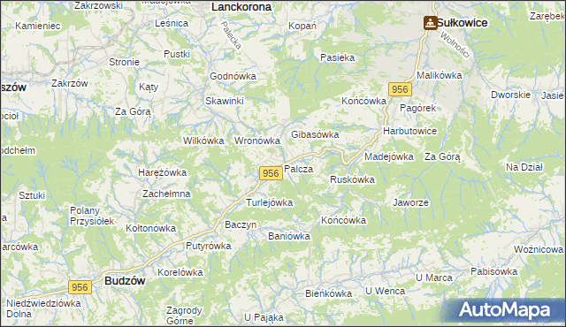 mapa Palcza, Palcza na mapie Targeo