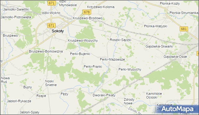 mapa Perki-Mazowsze, Perki-Mazowsze na mapie Targeo
