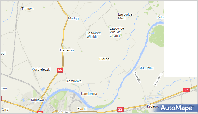 mapa Pielica, Pielica na mapie Targeo