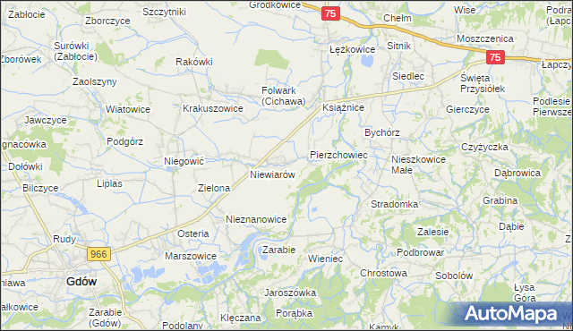 mapa Pierzchów, Pierzchów na mapie Targeo