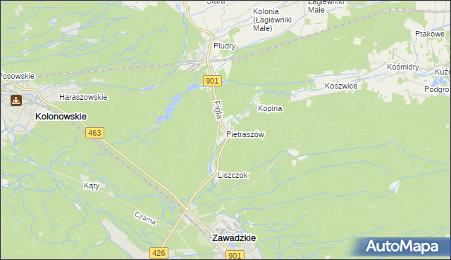 mapa Pietraszów, Pietraszów na mapie Targeo