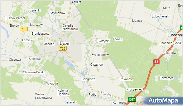 mapa Przesiadłów, Przesiadłów na mapie Targeo