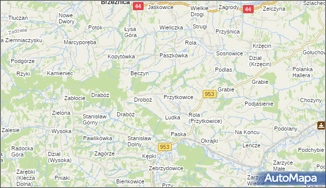 mapa Przytkowice, Przytkowice na mapie Targeo