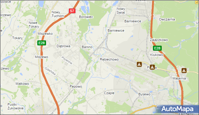 mapa Rębiechowo, Rębiechowo na mapie Targeo