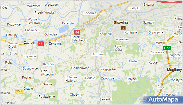 mapa Rzozów, Rzozów na mapie Targeo