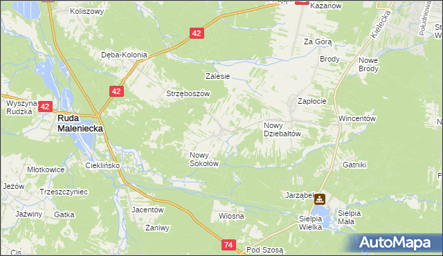 mapa Stary Sokołów, Stary Sokołów na mapie Targeo