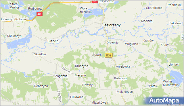 mapa Stawik, Stawik na mapie Targeo