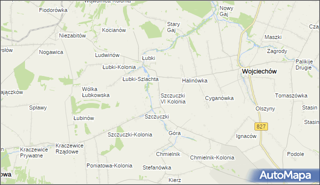 mapa Szczuczki VI Kolonia, Szczuczki VI Kolonia na mapie Targeo