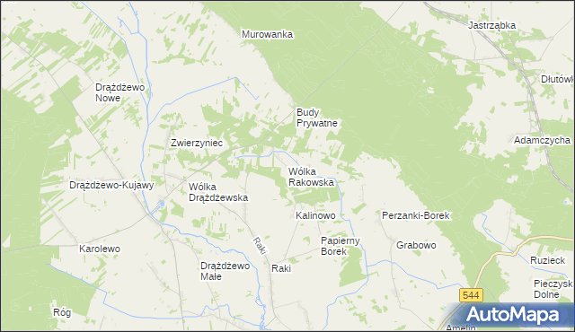 mapa Wólka Rakowska, Wólka Rakowska na mapie Targeo
