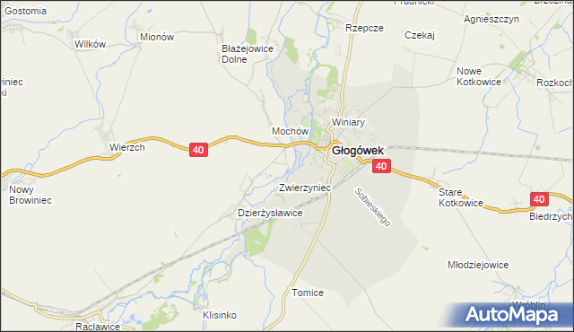 mapa Wydrowice gmina Głogówek, Wydrowice gmina Głogówek na mapie Targeo