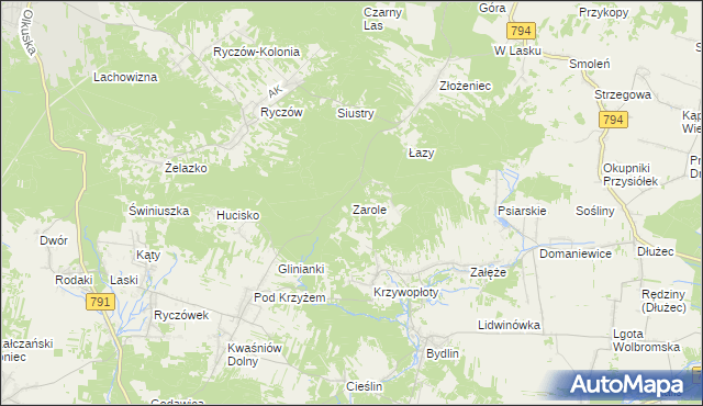 mapa Zarole, Zarole na mapie Targeo
