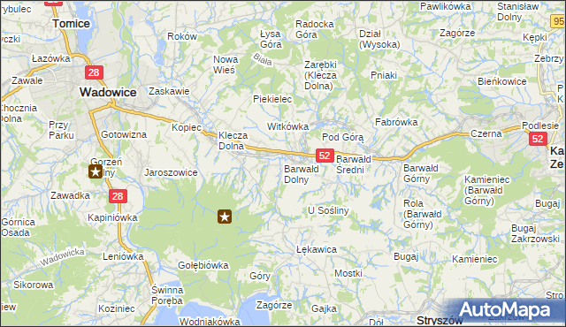 mapa Barwałd Dolny, Barwałd Dolny na mapie Targeo