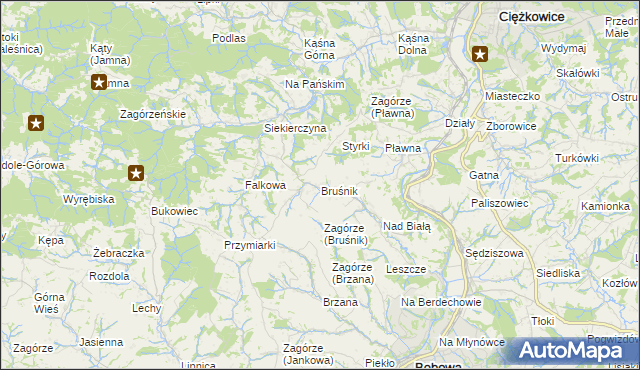 mapa Bruśnik, Bruśnik na mapie Targeo