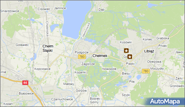 mapa Chełmek powiat oświęcimski, Chełmek powiat oświęcimski na mapie Targeo