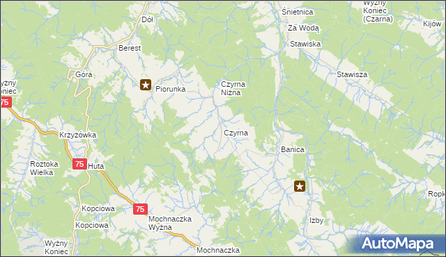 mapa Czyrna, Czyrna na mapie Targeo