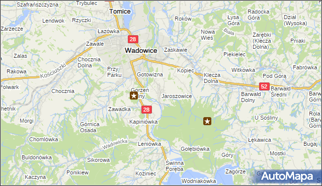 mapa Jaroszowice, Jaroszowice na mapie Targeo