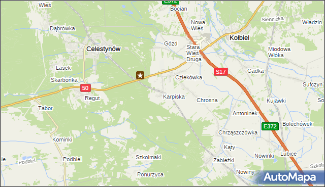 mapa Karpiska, Karpiska na mapie Targeo