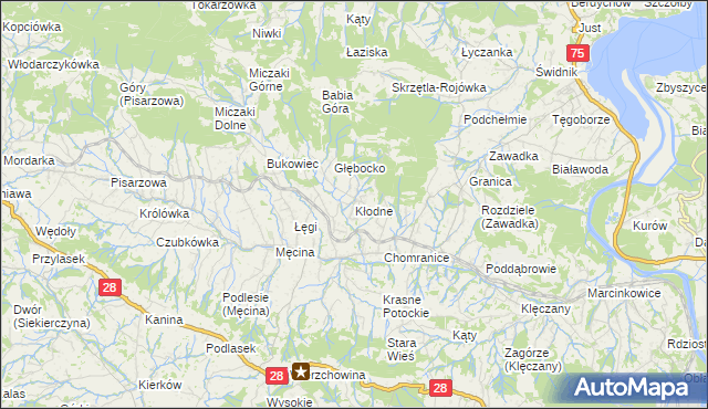 mapa Kłodne, Kłodne na mapie Targeo