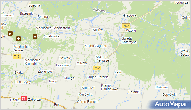 mapa Krajno Pierwsze, Krajno Pierwsze na mapie Targeo