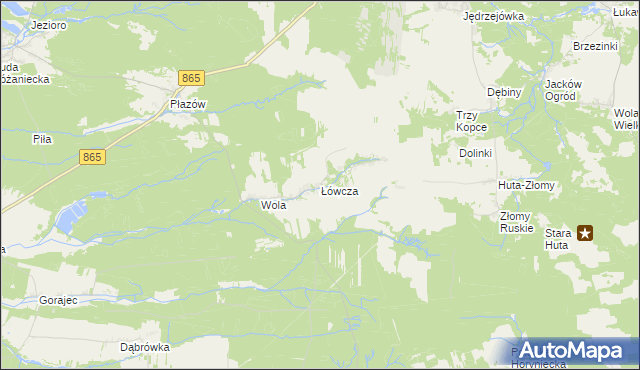 mapa Łówcza, Łówcza na mapie Targeo