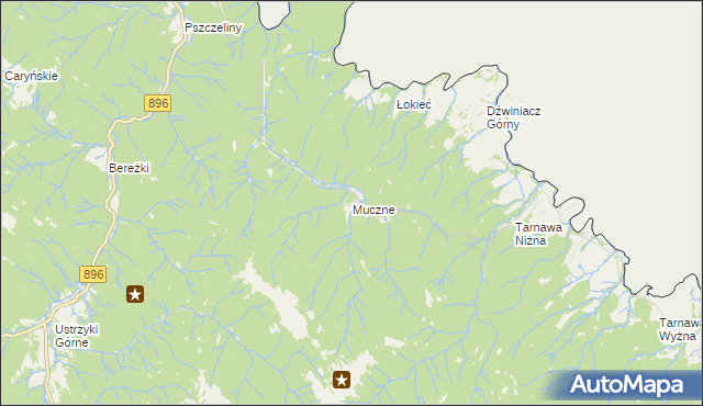 mapa Muczne, Muczne na mapie Targeo