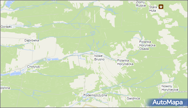 mapa Nowe Brusno, Nowe Brusno na mapie Targeo