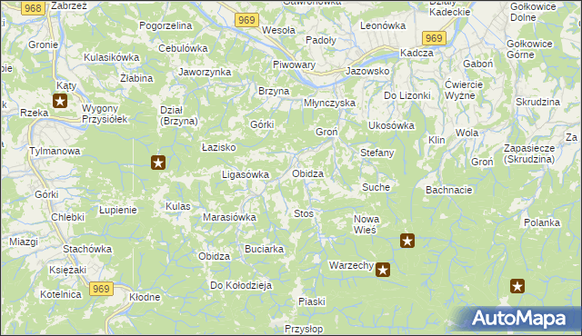 mapa Obidza, Obidza na mapie Targeo