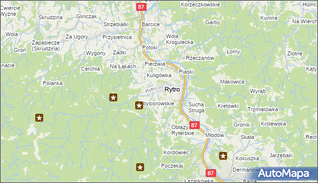 mapa Roztoka Ryterska, Roztoka Ryterska na mapie Targeo