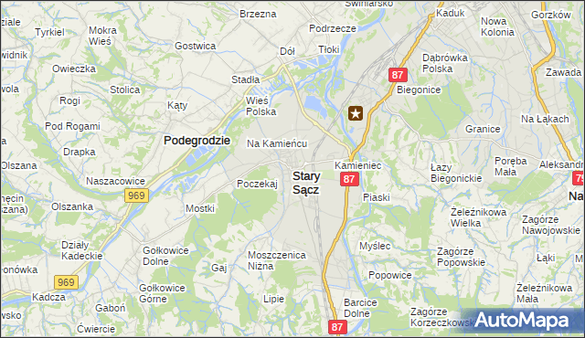 mapa Stary Sącz, Stary Sącz na mapie Targeo