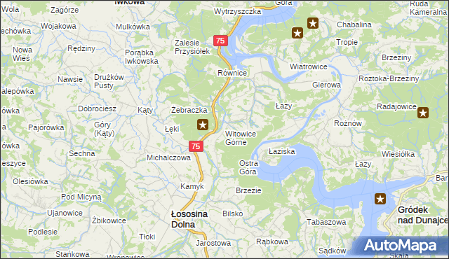 mapa Witowice Górne, Witowice Górne na mapie Targeo